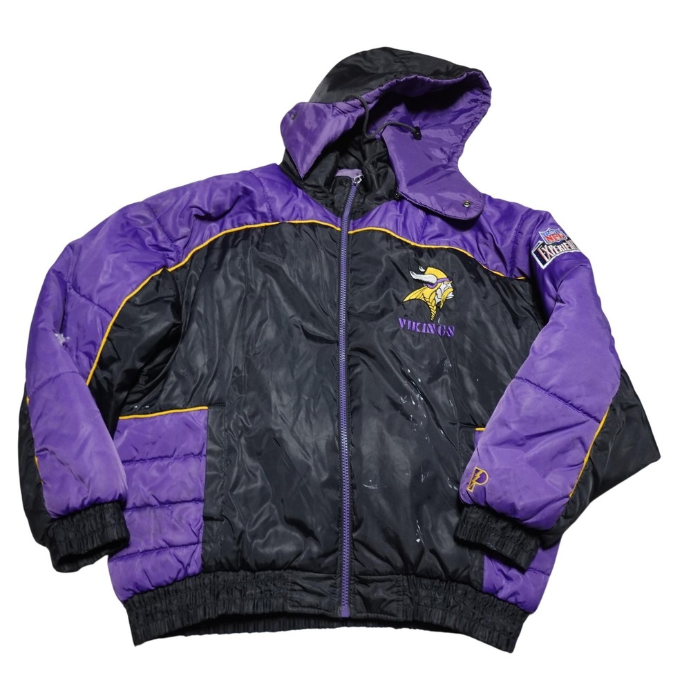Vintage Minnesota Vikings Jacket Mens XL Purple NFL Football Pro Player 90s